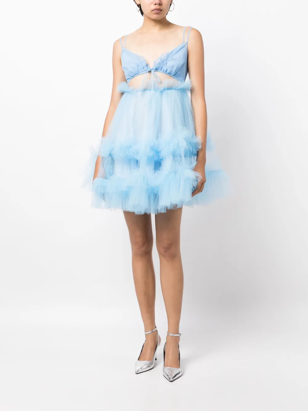 Tulle Ruffled Flared Dress