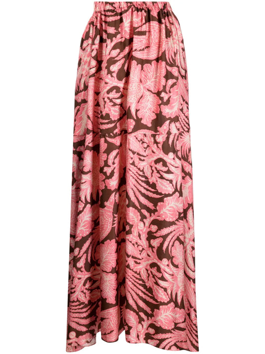 Floral-Print Asymmetric Maxi Skirt