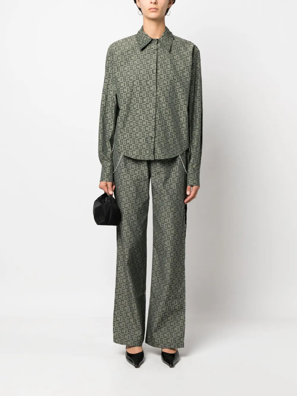 Open-Leg Monogram Trousers