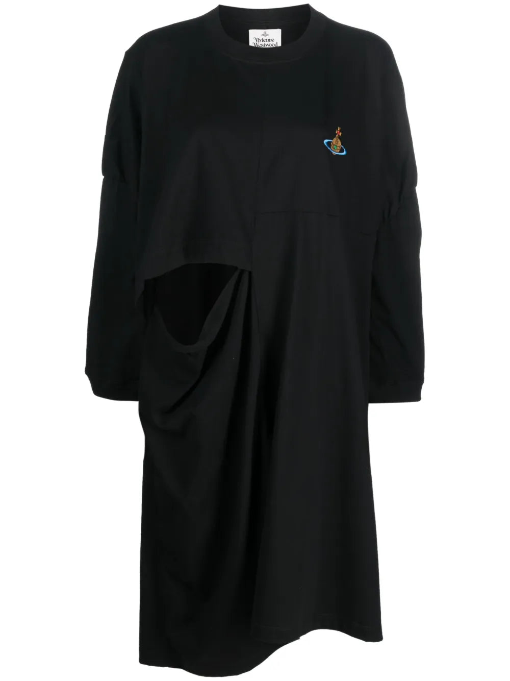 Orb-Embroidered Cut-Out Detail Longline Top