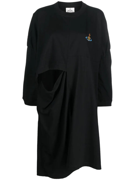 Orb-Embroidered Cut-Out Detail Longline Top