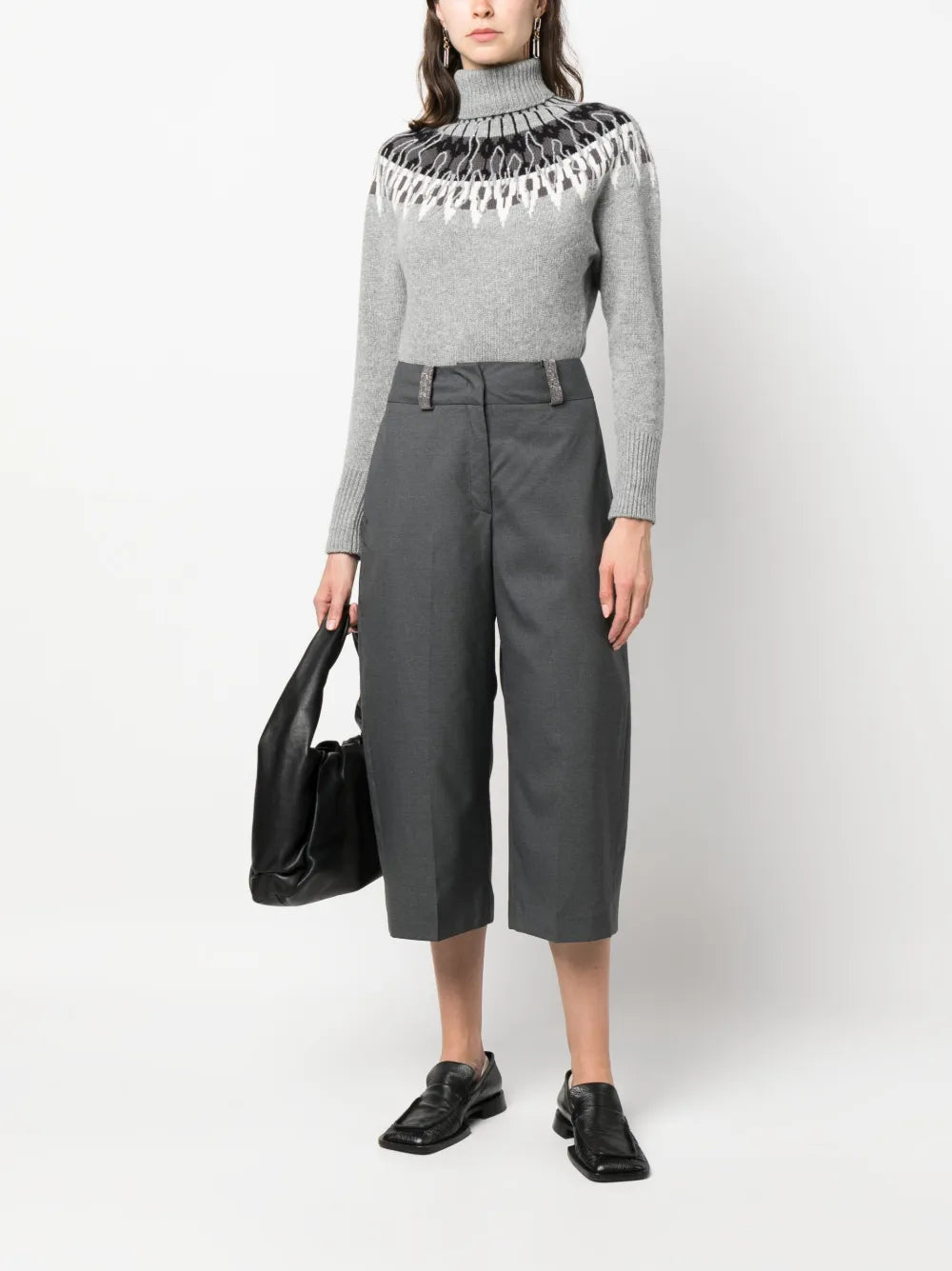 Intarsia-Knit Roll-Neck Jumper