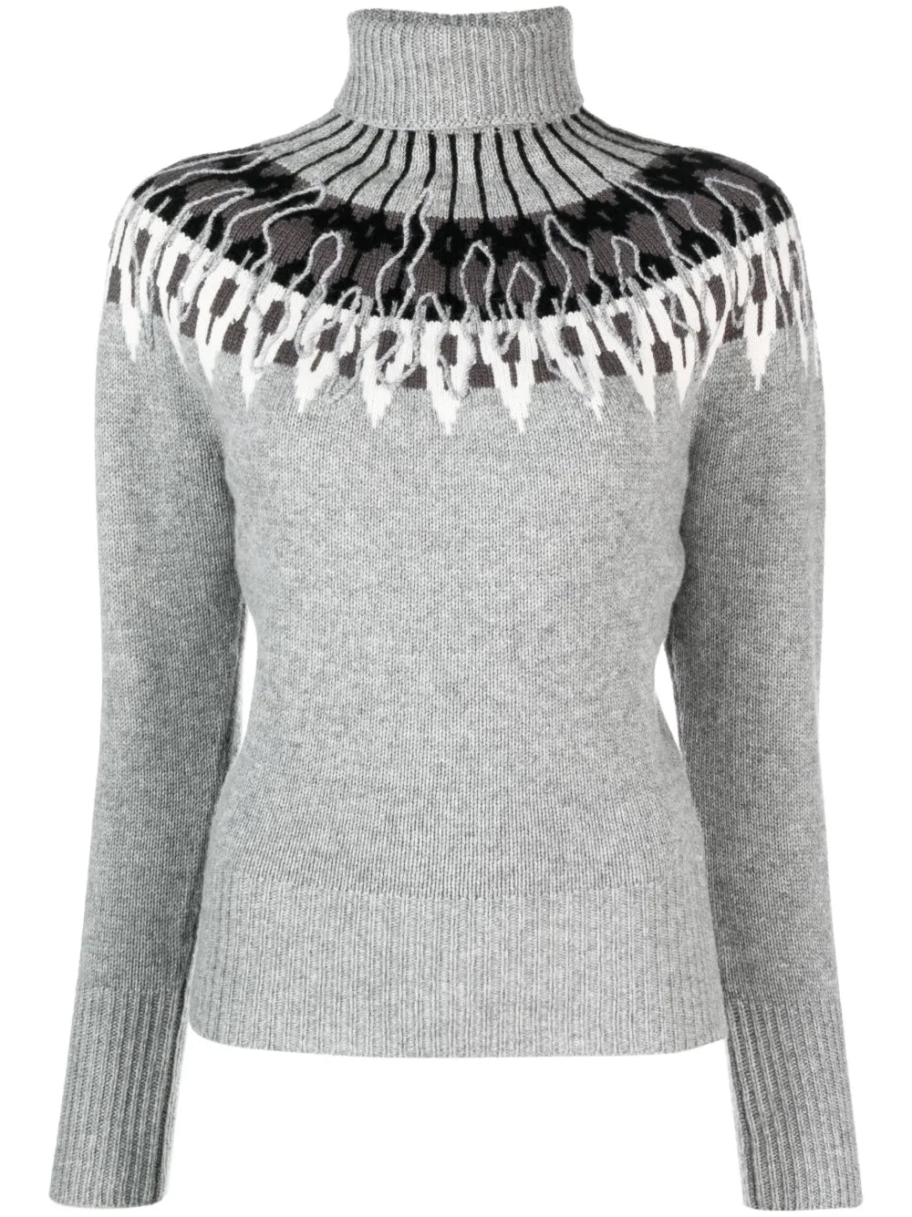 Intarsia-Knit Roll-Neck Jumper