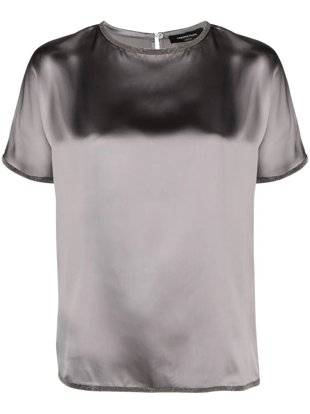 Crystal-Embellished Satin T-Shirt