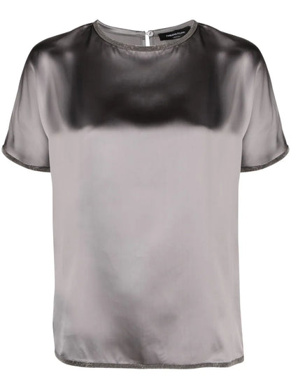 Crystal-Embellished Satin T-Shirt