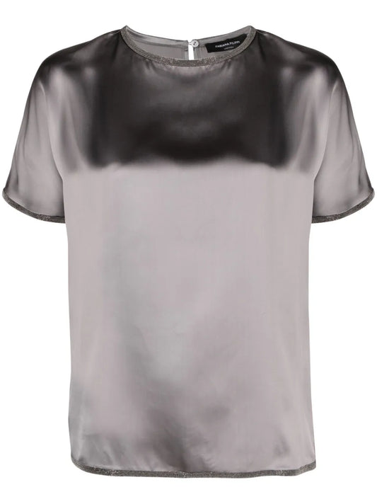Crystal-Embellished Satin T-Shirt