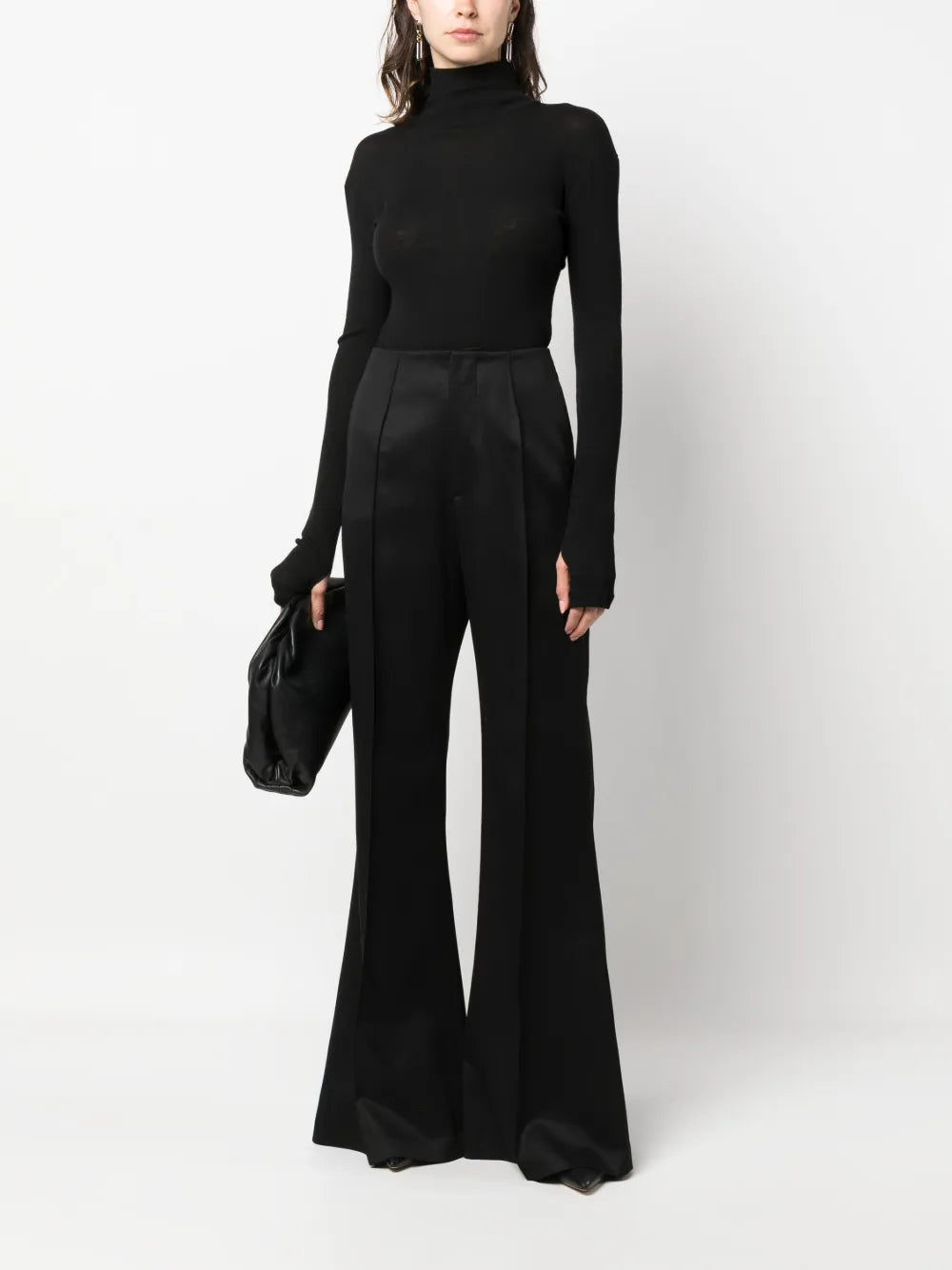 High-Waist Flared Trousers