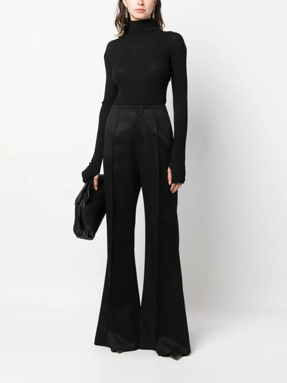 High-Waist Flared Trousers