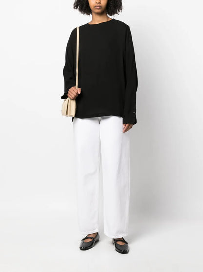 Zip-Up Round-Neck Sweatshirt
