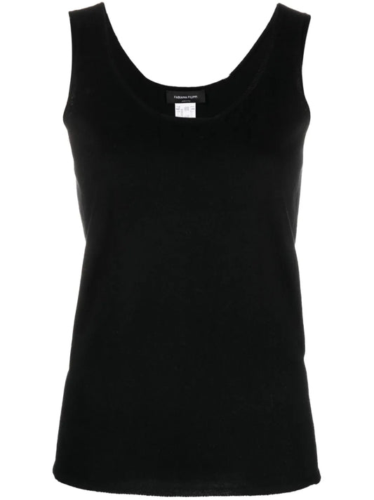 Scoop-Neck Knitted Tank Top