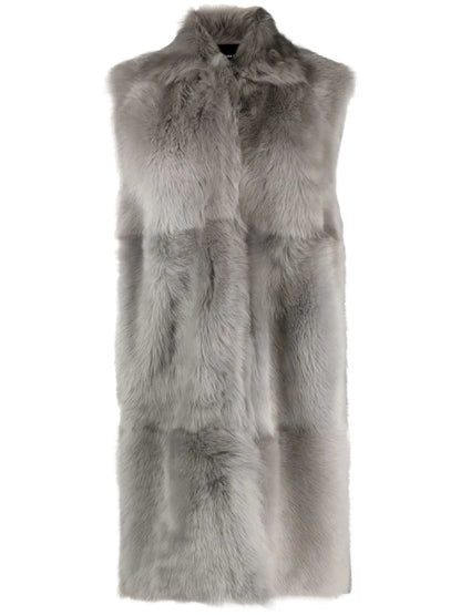 Sleeveless Faux-Fur Coat