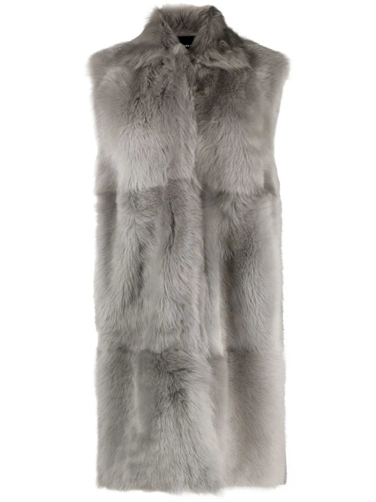 Sleeveless Faux-Fur Coat