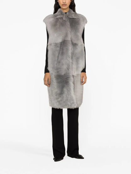 Sleeveless Faux-Fur Coat