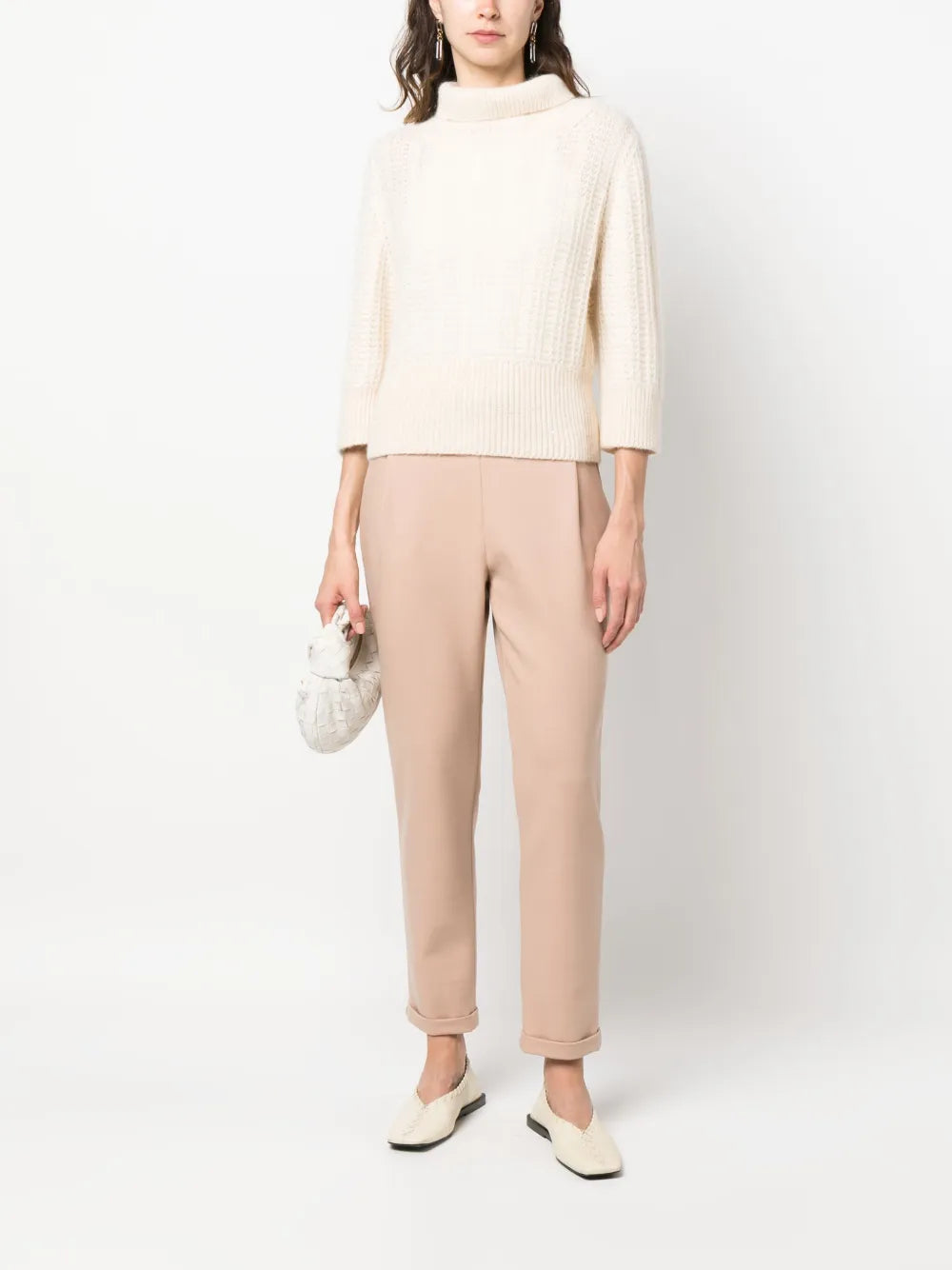 Drawstring-Waistband Tapered-Leg Trousers
