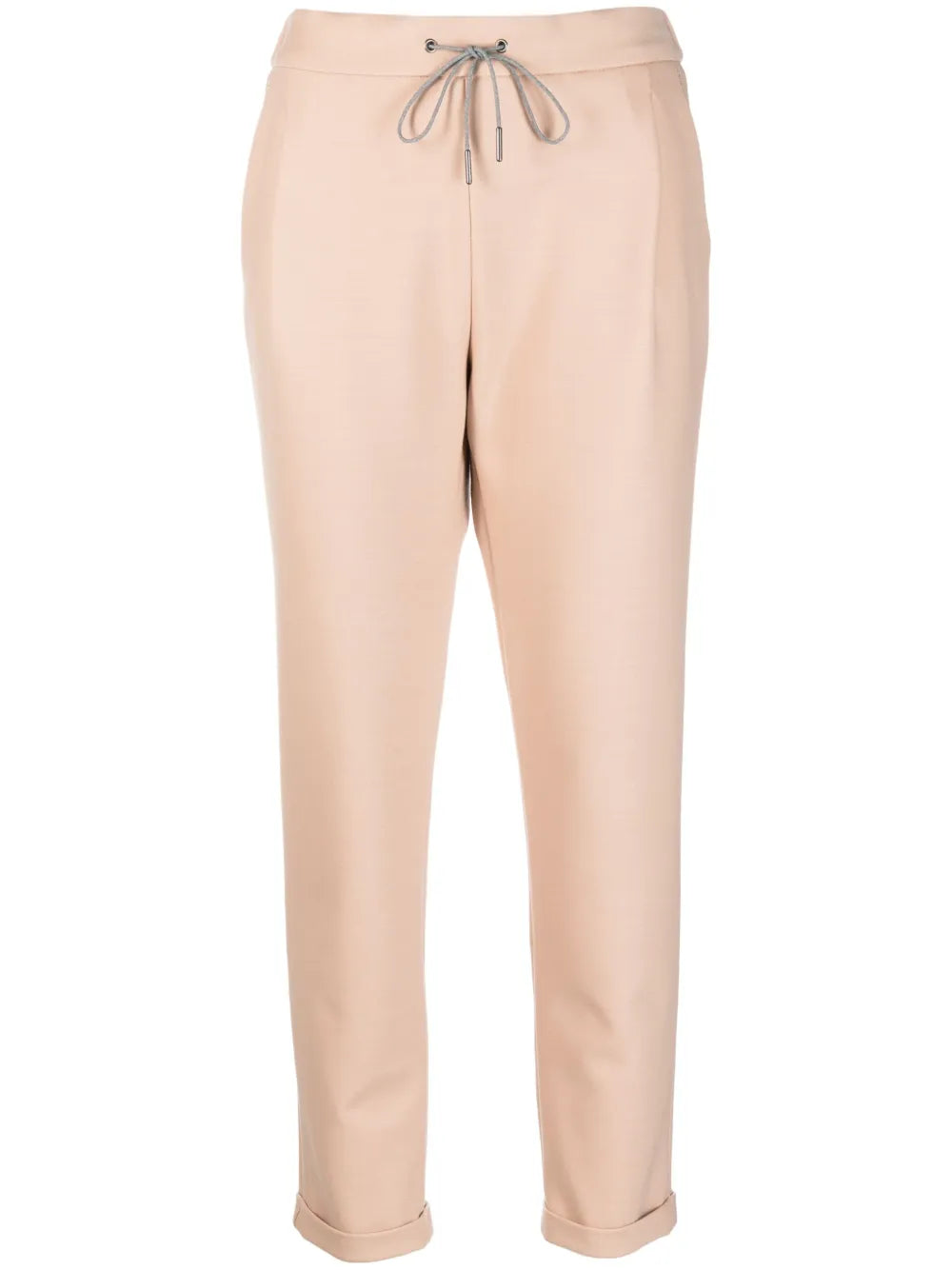 Drawstring-Waistband Tapered-Leg Trousers