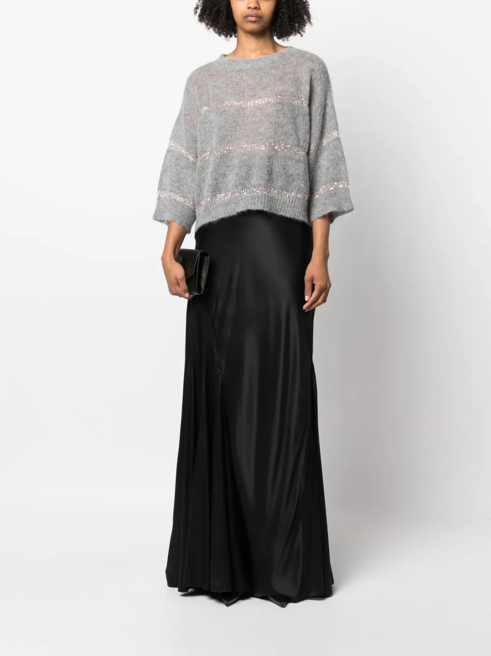 Sequin-Stripes Knitted Jumper