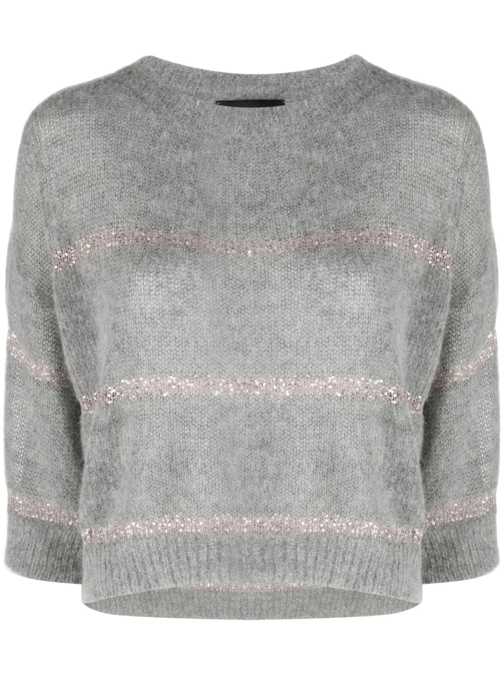 Sequin-Stripes Knitted Jumper