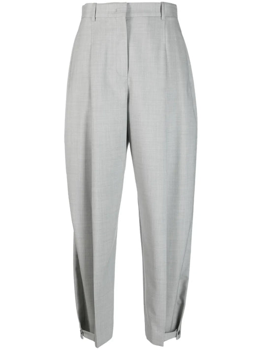 Pleat-Detail Tapered Trousers