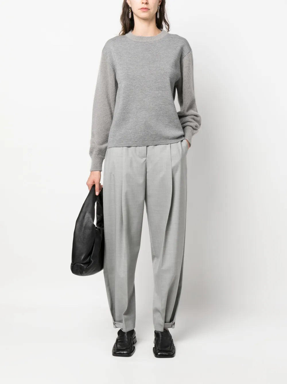 Pleat-Detail Tapered Trousers