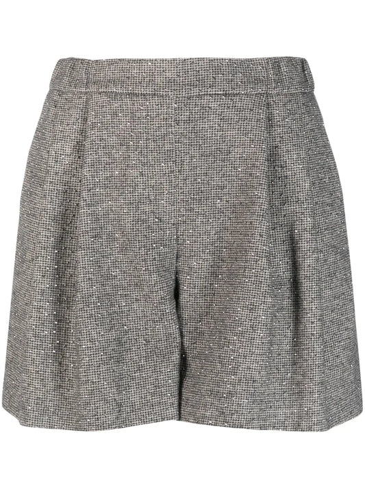 Pleated Wool-Blend Shorts
