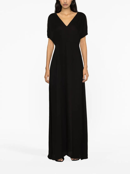 Beaded-Stripes V-Neck Gown