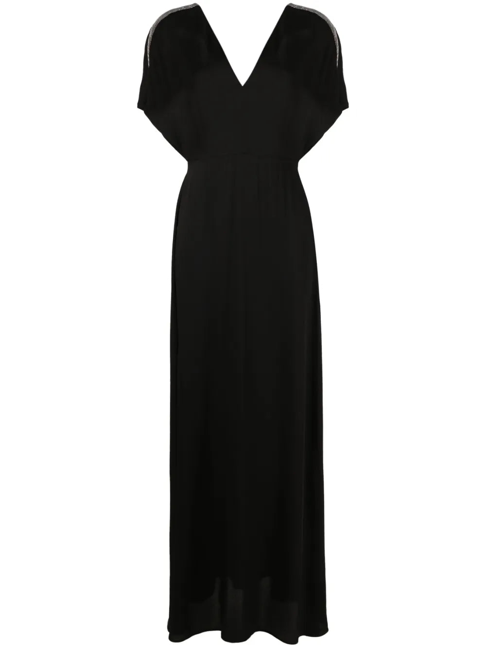 Beaded-Stripes V-Neck Gown