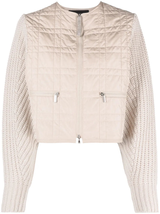 Contrast-Sleeve Bomber Jacket