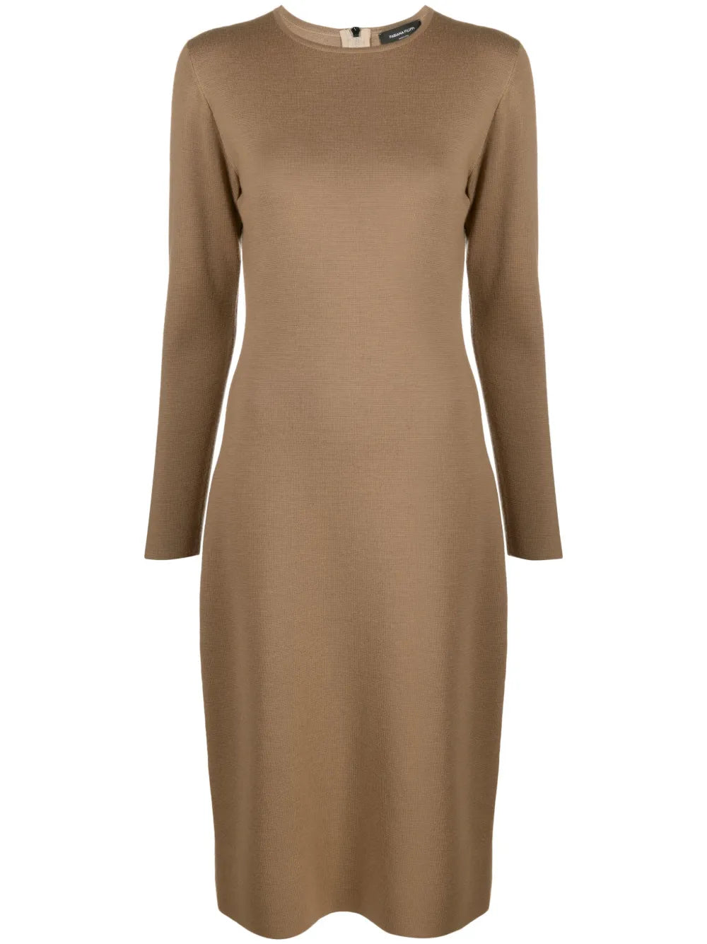 Long-Sleeve Knitted Wool Dress