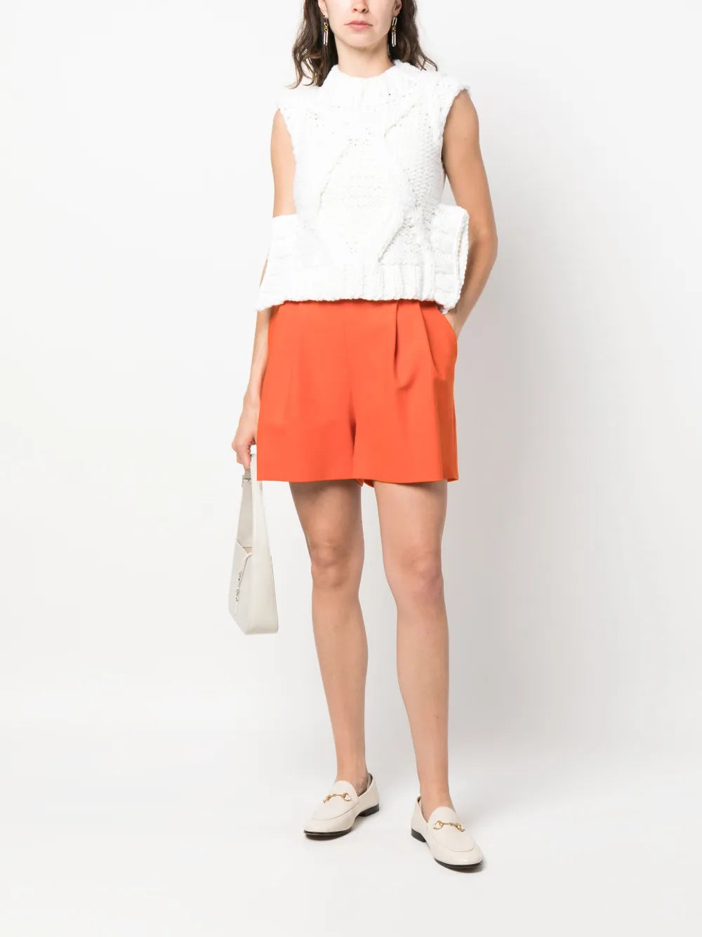 High-Waisted Pleated Shorts