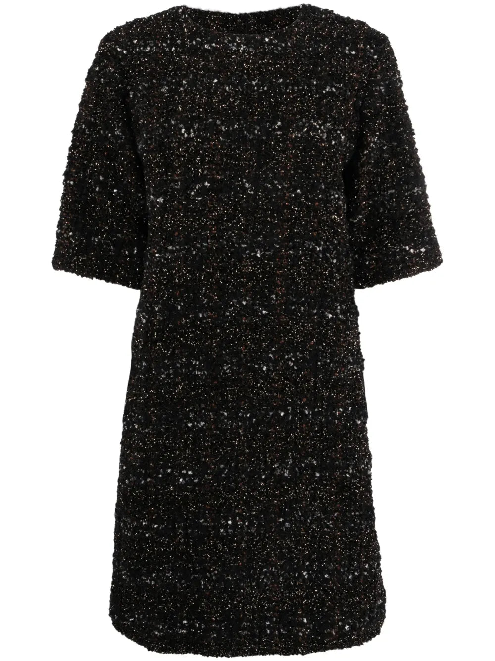 Bouclé Short-Sleeve Minidress