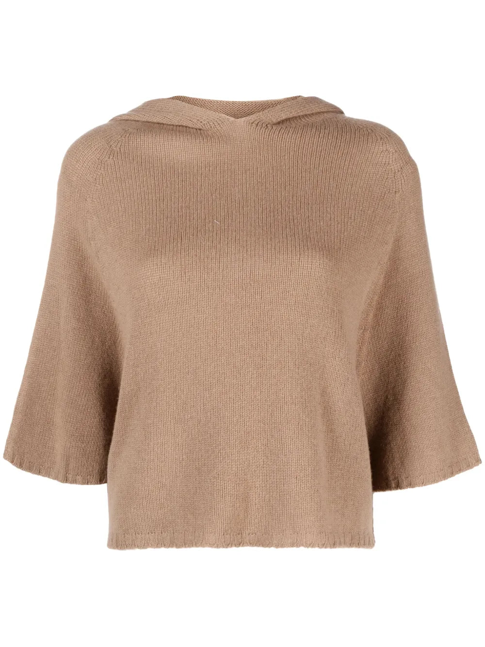 Three-Quarter Sleeved Hooded Jumper