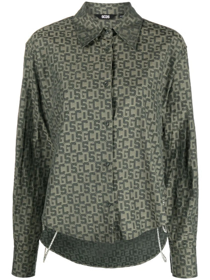 Crystal-Chain Monogram Shirt