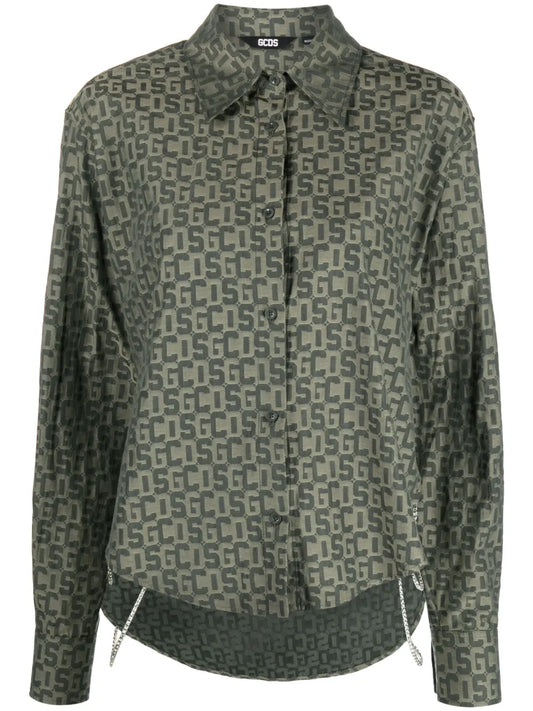 Crystal-Chain Monogram Shirt