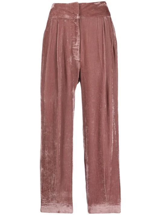 Pleated Straight-Leg Trousers