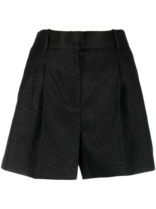 Pleat-Detail High-Waisted Shorts