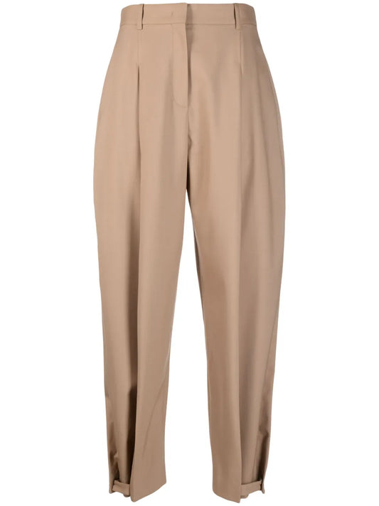 Pleat-Detail Tapered Trousers