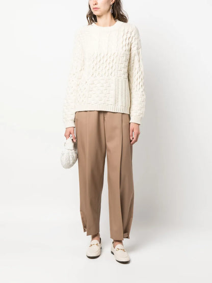 Pleat-Detail Tapered Trousers