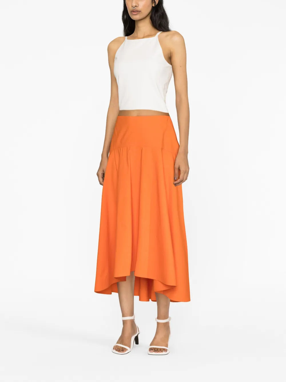 Cotton Midi Skirt