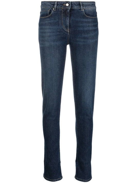 Mid-Rise Slim-Cut Jeans
