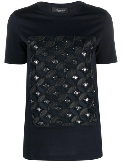 Patterned-Jacquard Crew-Neck T-Shirt