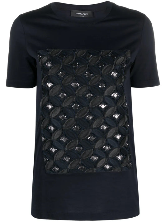 Patterned-Jacquard Crew-Neck T-Shirt