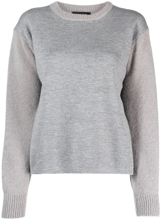 Panelled Crew-Neck Jumper