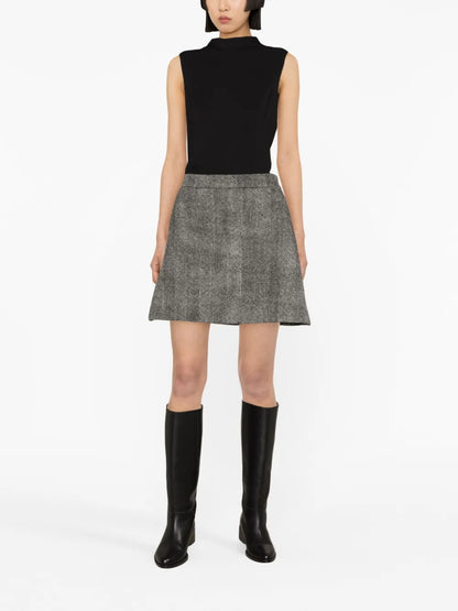 Herringbone A-Line Miniskirt