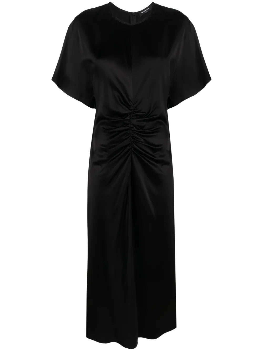 Ruched Satin Midi Dress