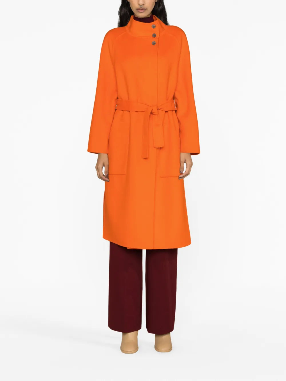 Belted Single-Breasted Coat