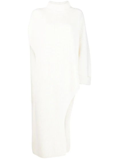Asymmetric Ribbed-Knit Jumper