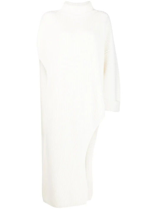 Asymmetric Ribbed-Knit Jumper
