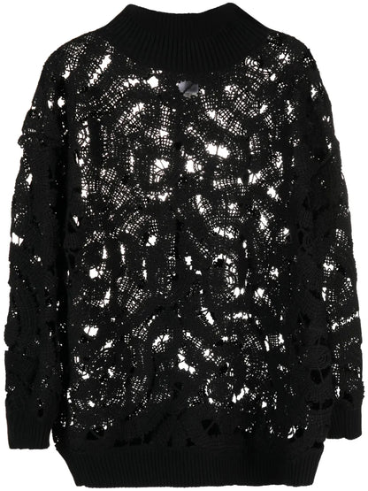 Open-Knit Mock-Neck Jumper