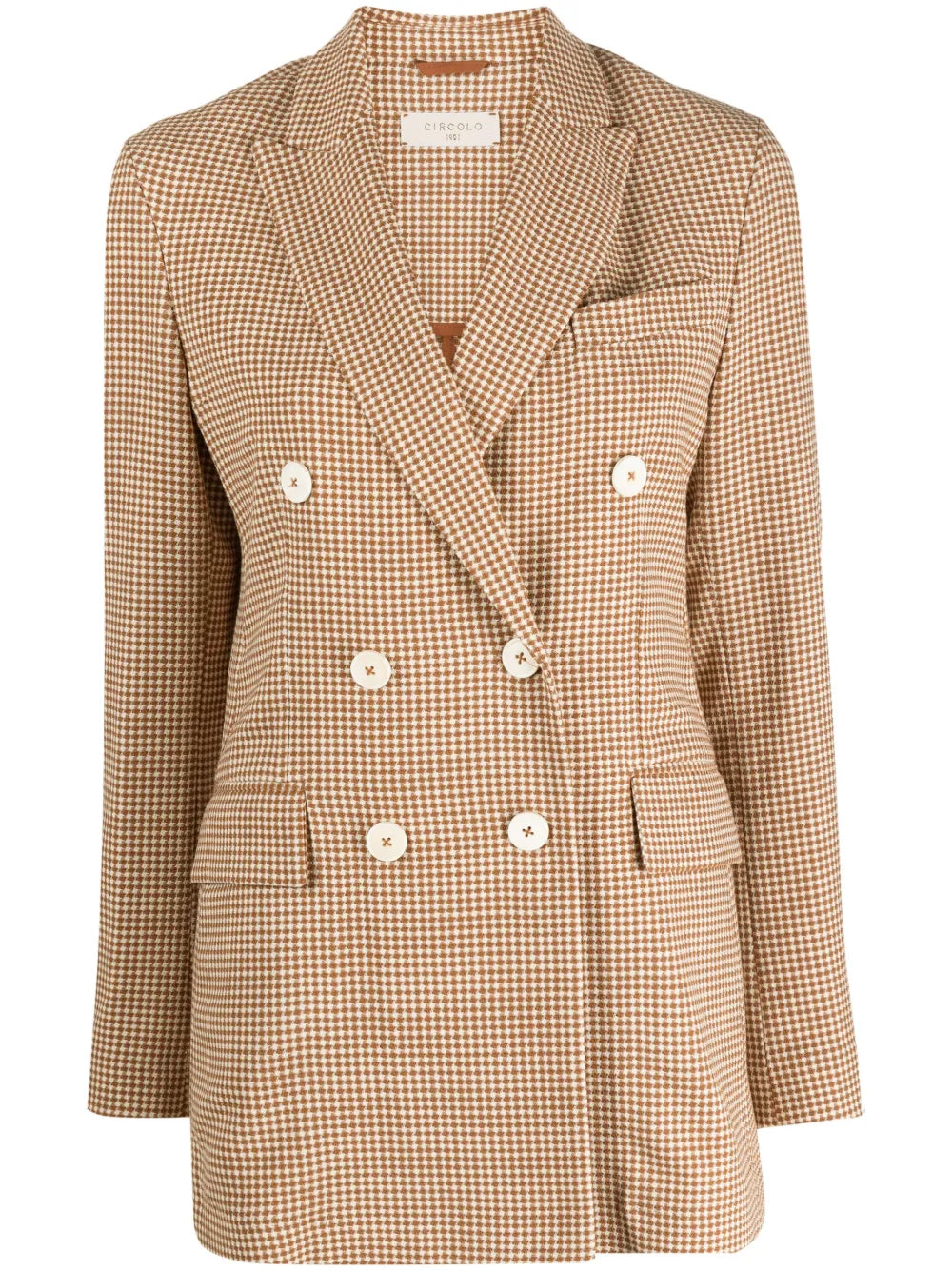Houndstooth Double-Breasted Blazer