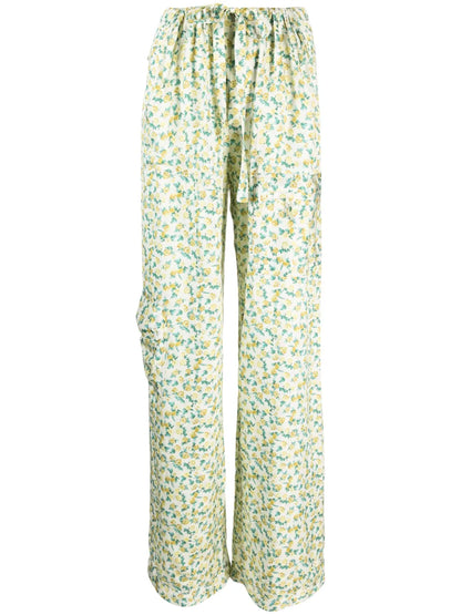 Floral-Print Drawstring-Waist Trousers